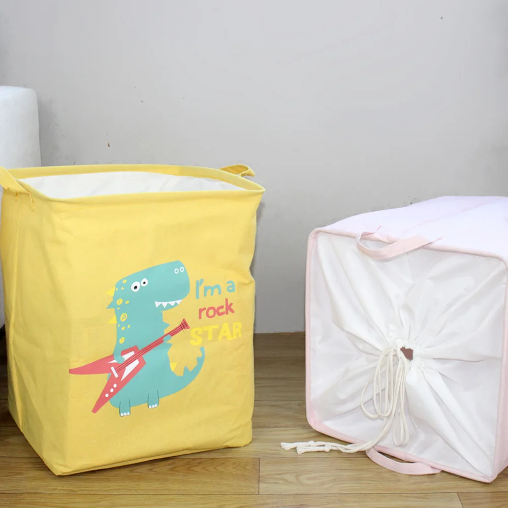 Laundry Basket Children's Toy Storage Bag Canvas Fabric Clothes Folding Box | Дом и сад