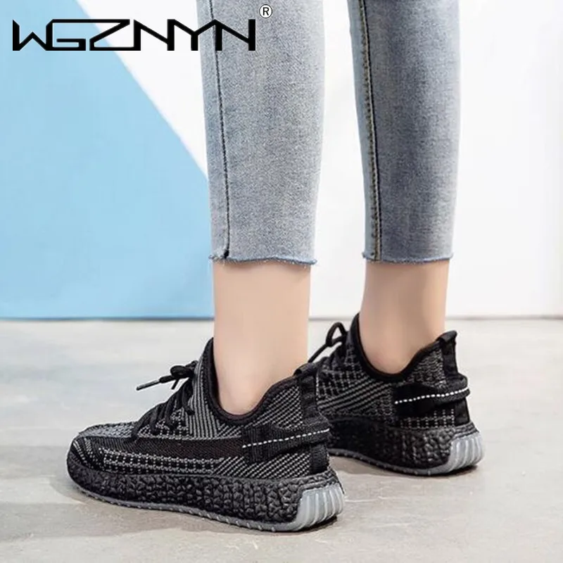 

NEW Light Sneakers for Women Breathable Mesh Socks Shoes Female Outdoor Trainers Sport Shoes Lace Up Casual Flats Tenis Feminino