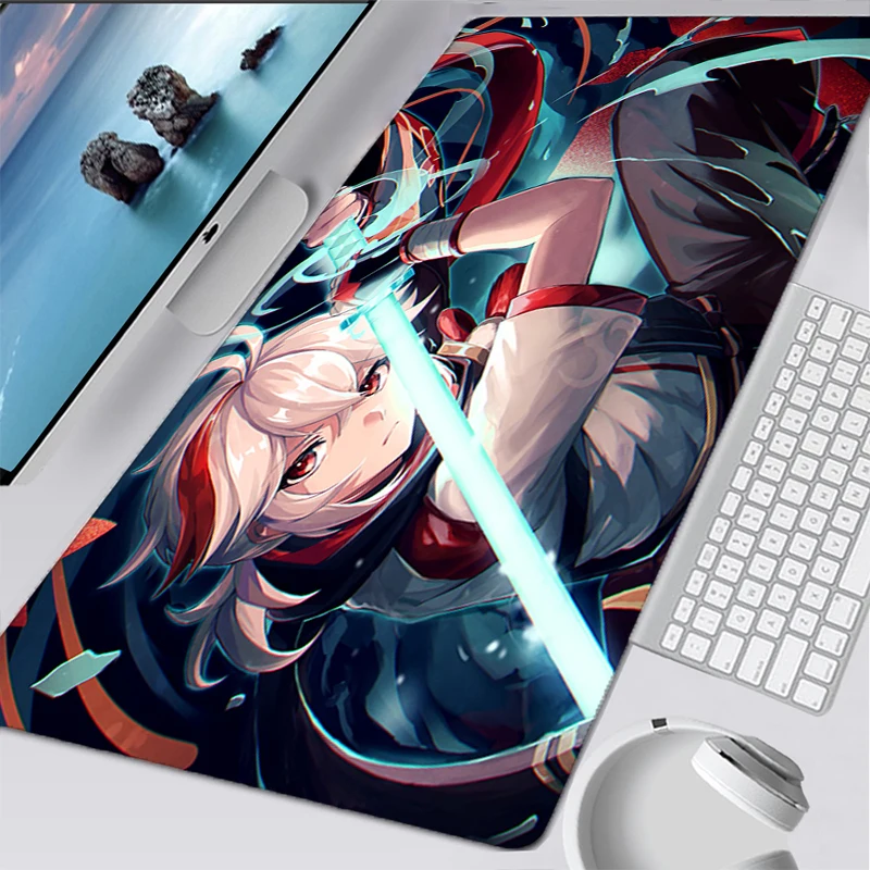 Genshin Impact Kawaii Mouse pad Large 900x400 Pink sakura Customized Mousepad Gaming Accessories Keyboard Carpet Floral Desk Mat