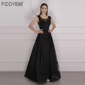 Длинные черные вечерние платья 2020 элегантное женское блестящее платье в арабском стиле