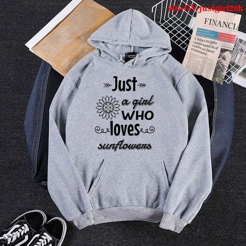 

Moletom Harajuku Sweatshirt Women Hoodies A Girl Who Loves Sunflower Streetwear Hoodie Sudadera Ropa Mujer Invierno Hooded Tops