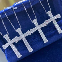 luowend 18k white gold pendant necklace real natural diamond religious cross pendant women engagement necklace high quality