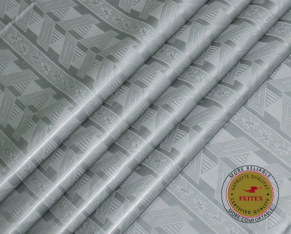 LIGHT GRAY 5YARDS Новое поступление Австрия качество африканская ткань Базен Riche Getzner 100 хлопок жаккард парча Анкара тканевый измеритель ткани для платья - Цвет: LIGHT GRAY 5YARDS