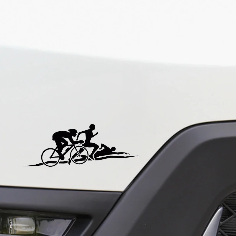 

Interesting Car Sticker Vinyl Accessories Triathlon Funny Body Car Window Reflective Motorcycle Decal PVC 15cm X 5cm