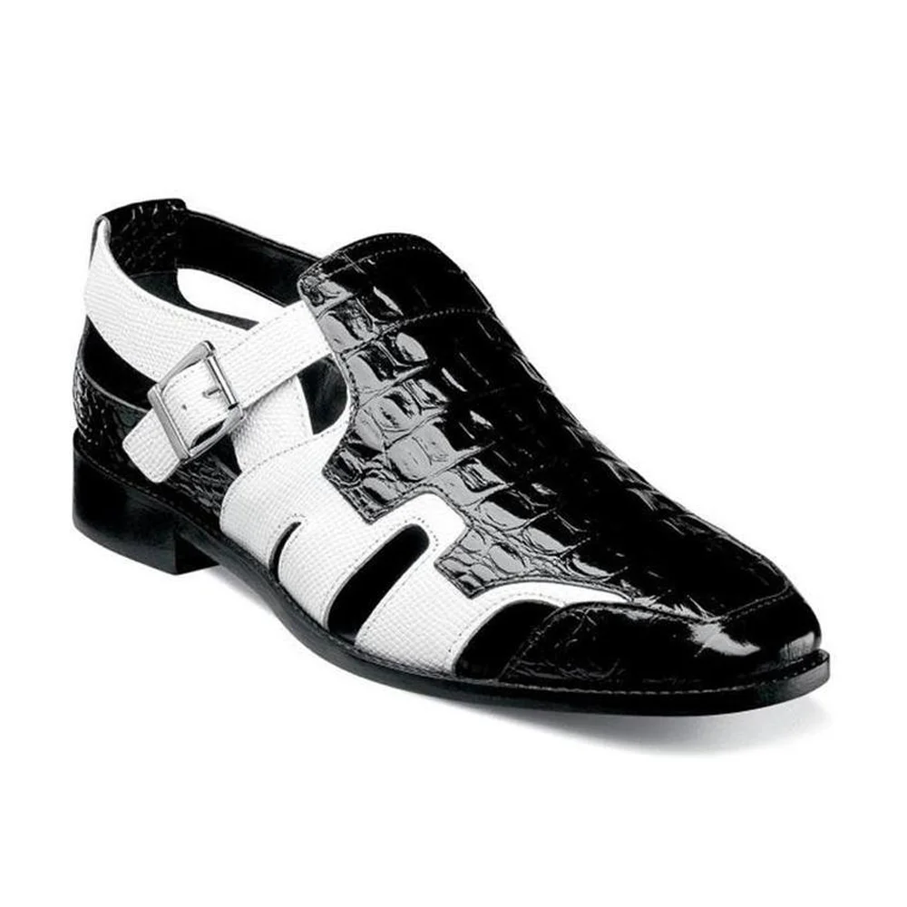 

Мужские деловые кожаные сандалии на плоской подошве с пряжкой