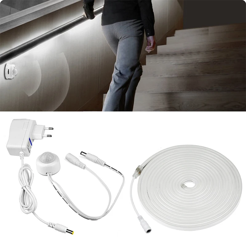 Движения Сенсор неоновый светильник Светодиодные ленты 12 в 1 м 5