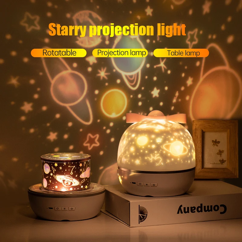 

Звездный проектор светильник с питанием от USB, вращающаяся романтическая Звездная проекционная лампа, звездное небо, вращающаяся настольна...