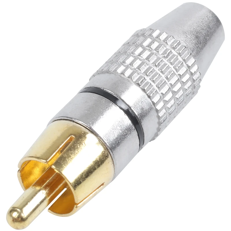 AAAE Top 2pcs RCA штекер адаптер аудио Phono позолоченный припой разъем золото +
