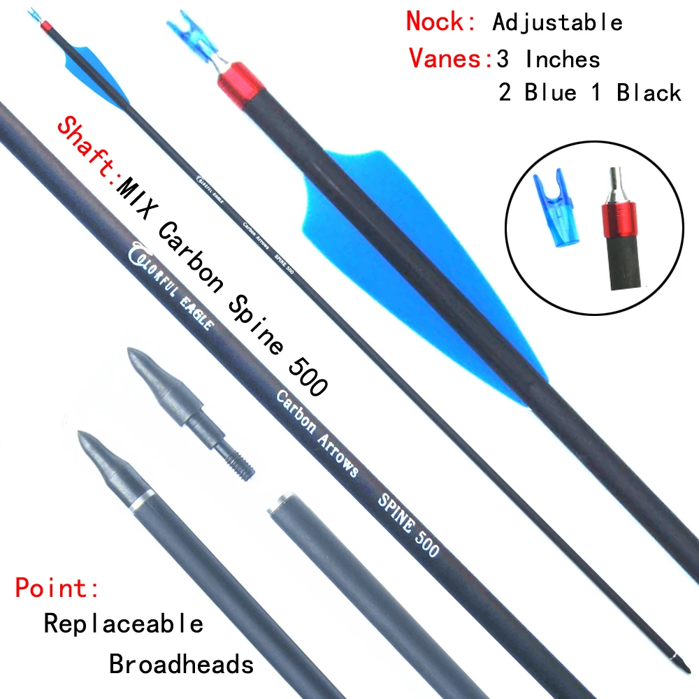 Стрела для охоты с регулируемыми сменными полевыми точками стрельбы