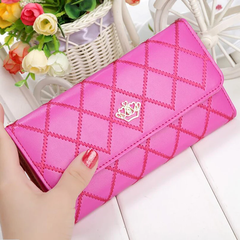 Женские кошельки клетчатые Дизайнерские Длинные сумка для телефона с застежкой