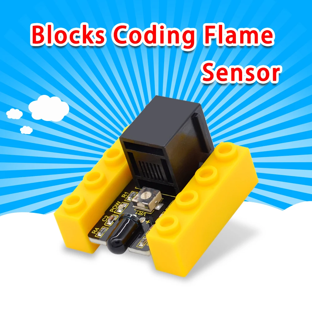 Kidsbits Building Blocks Flame Fire Detection Sensor Module Infrared Detector Receiver For Arduino STEM Education | Игрушки и хобби