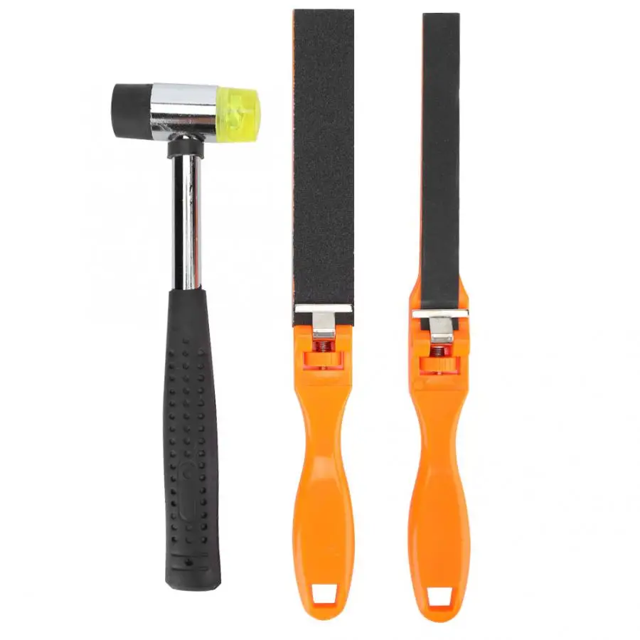 3 шт. Регулируемый двусторонний молоток наждачная бумага линейка полированный