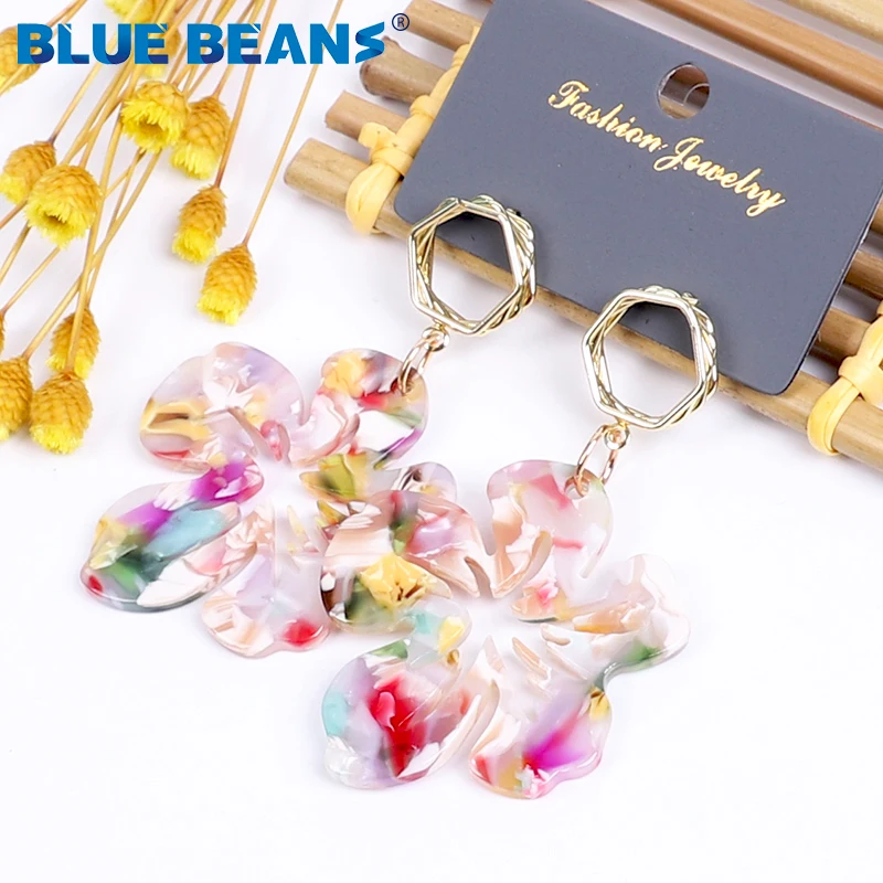 Серьги в стиле бохо женские висячие украшения для ушей форме цветка бабочки