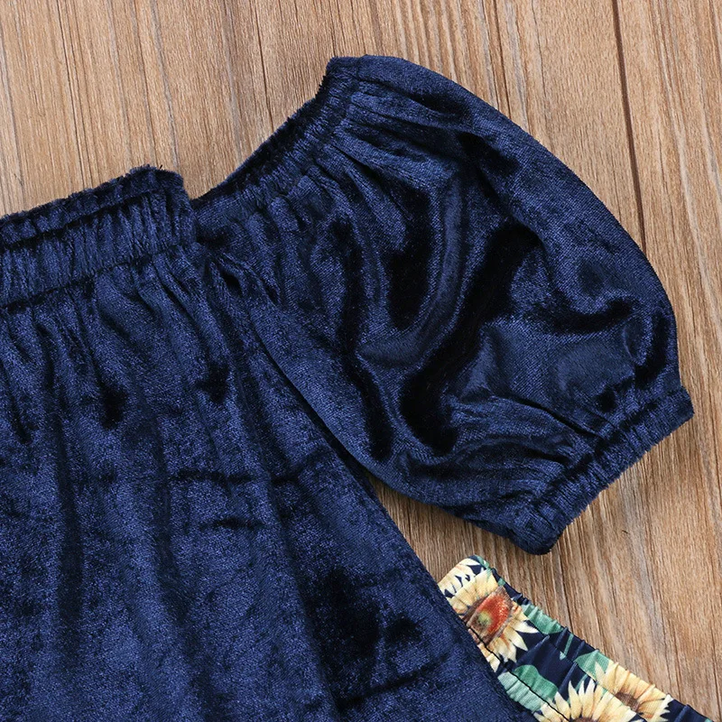 2 шт. детский топ с вырезом лодочкой и открытыми плечами|Комплекты одежды для