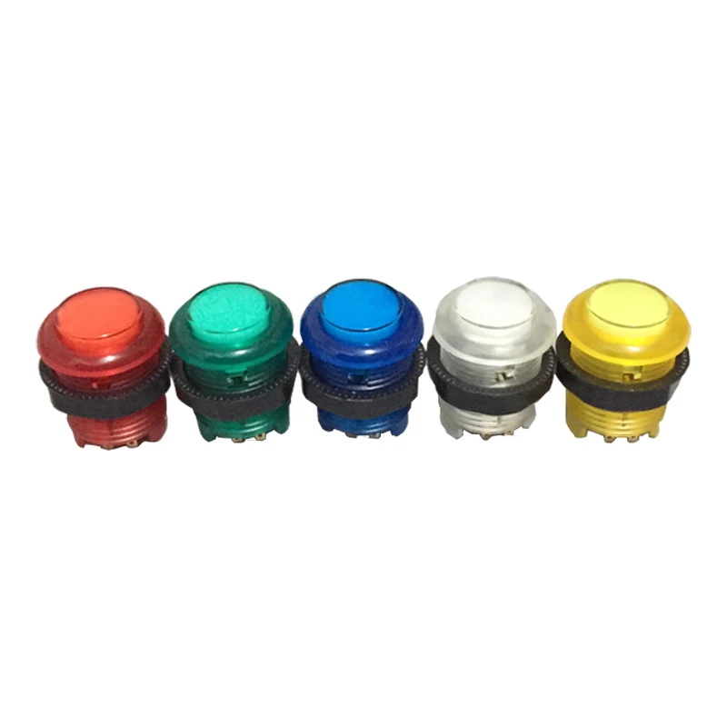 Arcade 5V Lit Illuminated LED Push Button Screw-in Type with Built-in Lamp Micro-switch HAPP Style for MAME 5 colors | Спорт и