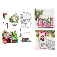 cutting dies scrapbooking new arrival 2021 paper making christmas gnome chimney capers stamps set embossing frames card crafts