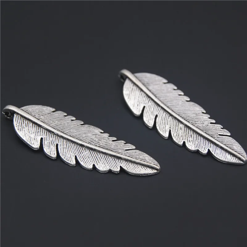 5 шт. подвески-перья серебристого цвета 2 размера | Украшения и аксессуары