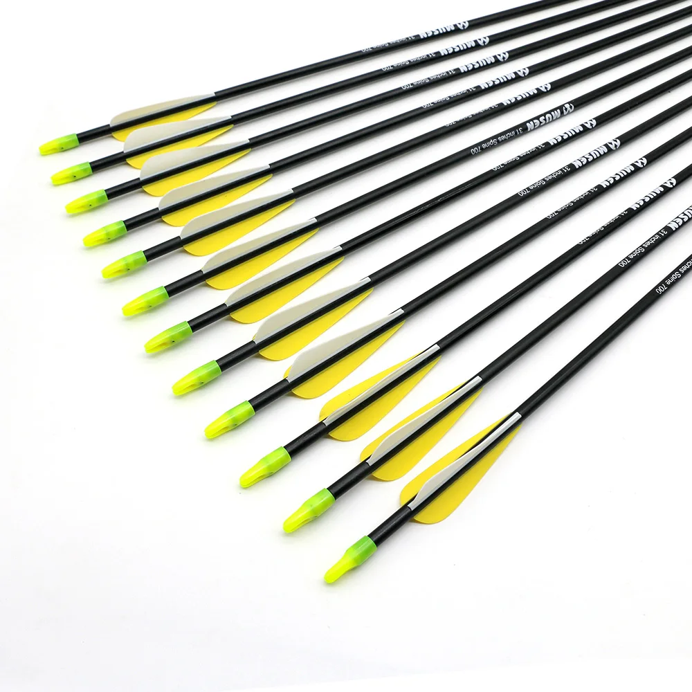 31 дюймы стекловолокно стрелка позвоночника 700 Диаметр 7 мм для изогнутый лук