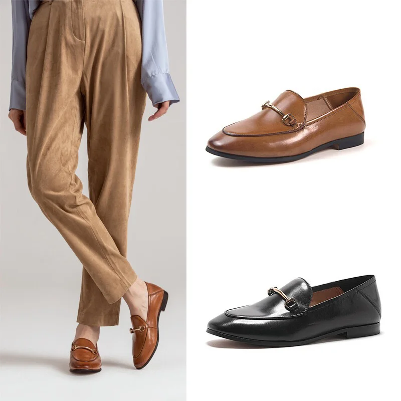 2020 Бесплатная доставка Женские кожаные повседневные Лоферы ручной работы с