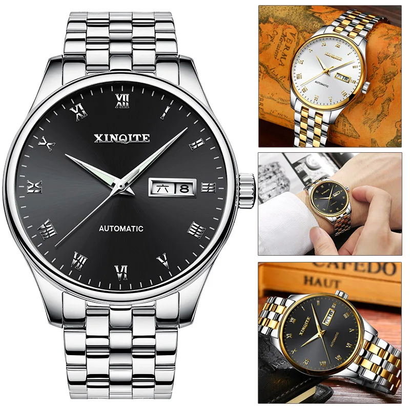 Новинка XINQITE мужские часы Топ бренд класса люкс Высокое качество автоматические