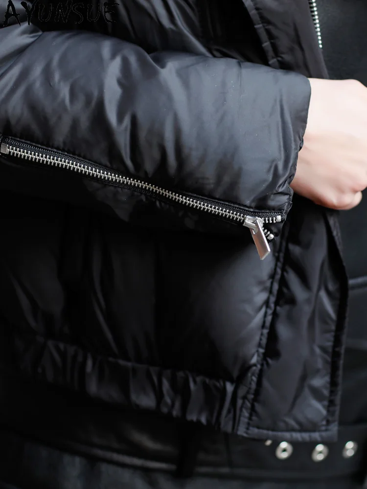 

Women Real Fur Coat Sheep Shearling Short White Duck Down Jackets Warm Female Winter Parkas Fashion 2021 Mujer Chaqueta