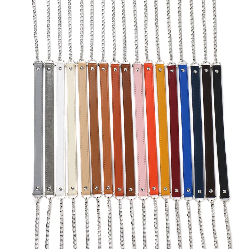 

120cm PU Leather Metal Chain Handbag Bag Strap DIY Replacement Bag Chain for Purse Shoulder Bag Crossbody Bag Accessories