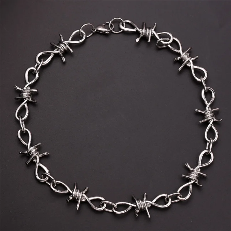 necklace Готический панк шипы железное короткое ожерелье унисекс ожерелье Harajuku Хип-хоп модное ожерелье аксессуары уличная одежда для ночного клуба вечерние Colar - Окраска металла: necklace
