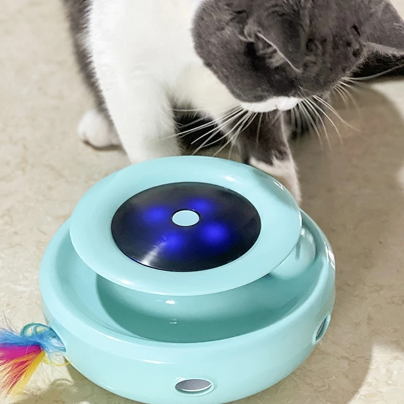 

Creative Electric Pet Funny Cats Training Feather Turntable Toy Teasing Kitten Stick Interactive Puzzle Spinning Game Toys