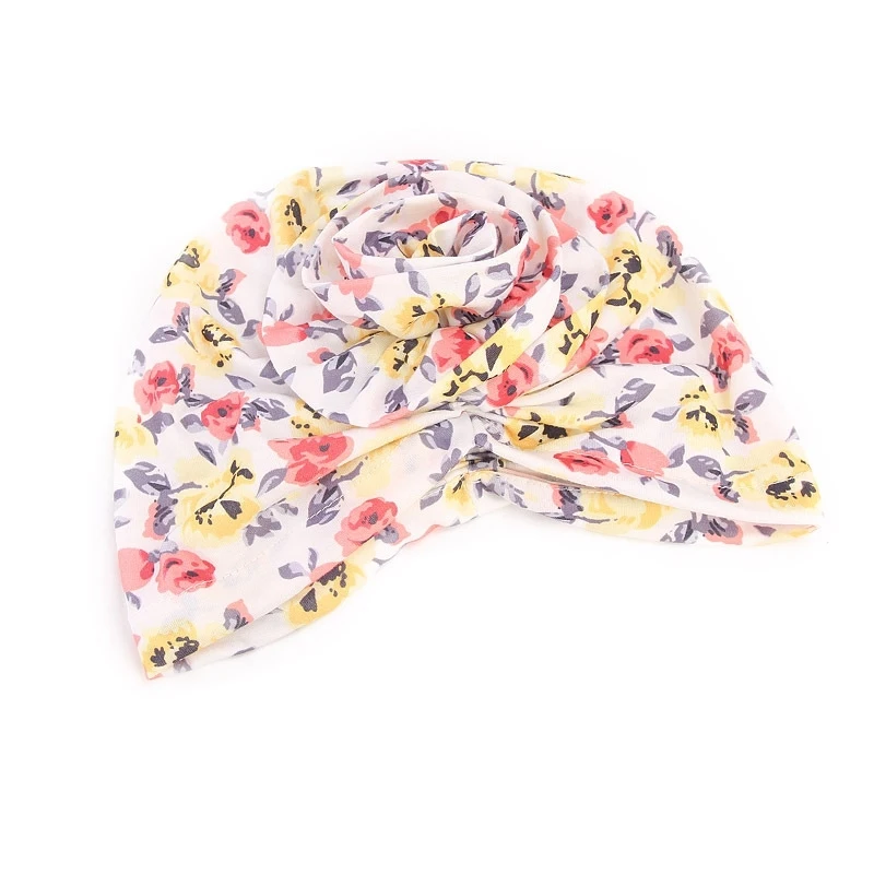 Шапка тюрбан женская для укладки волос Шапка-бини в богемном стиле с цветами