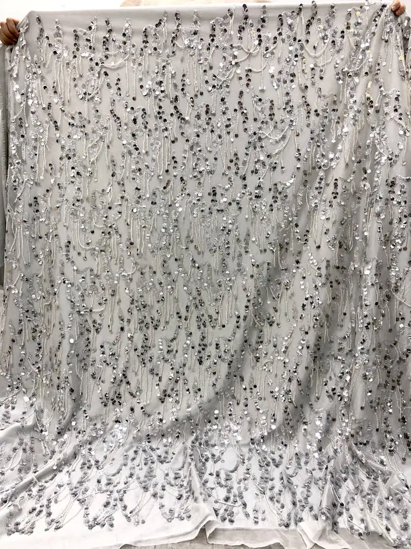 Уникальная новая блестящая французская кружевная ткань высокого качества