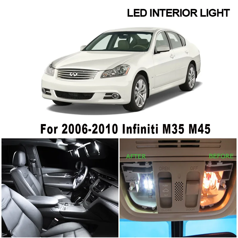 12 шт. лампы для внутреннего посылка щения Infiniti M35 M45|Сигнальная лампа| |