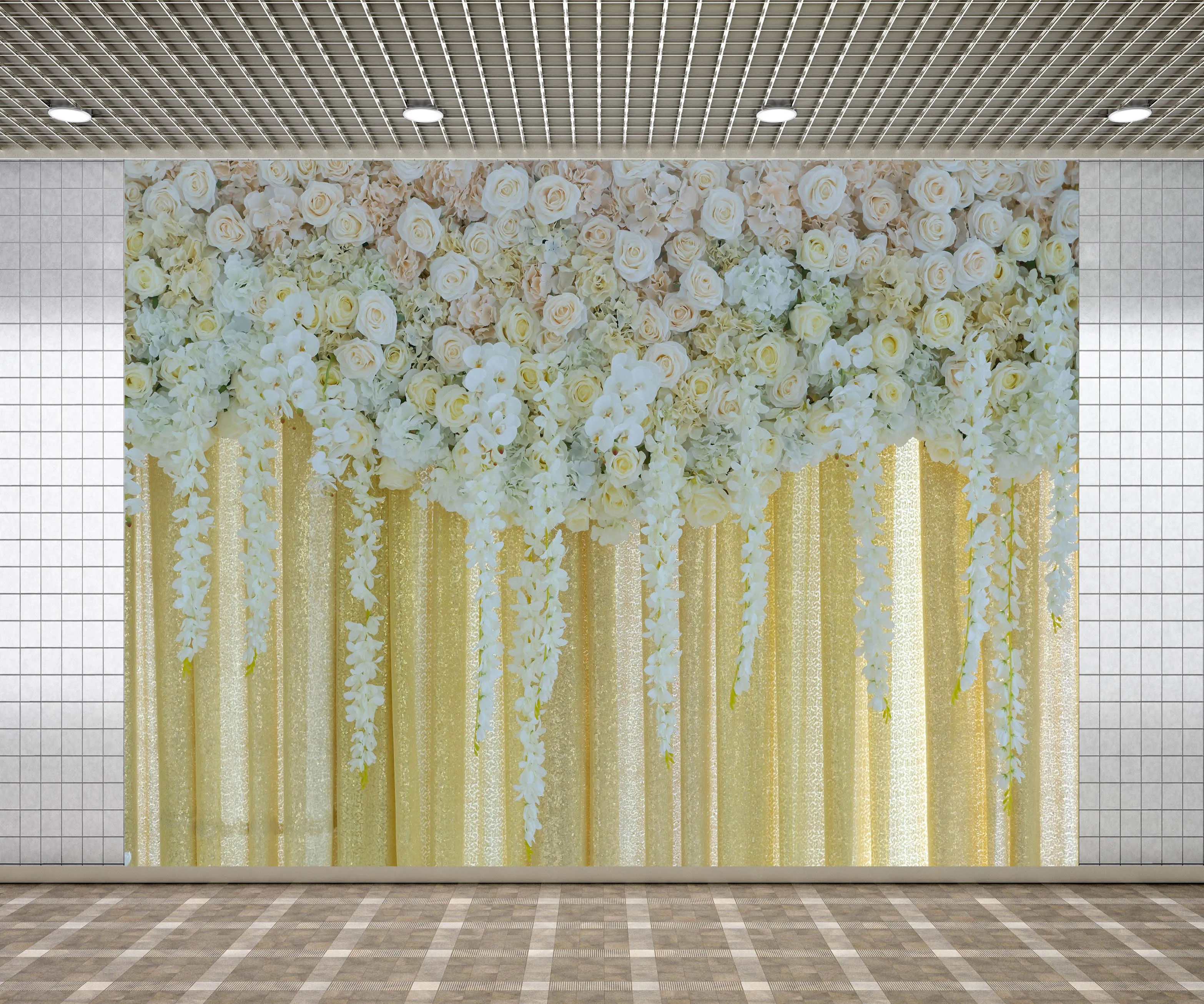 

Lyavshi Wedding White Flower Backdrops Ceremony Photo Booth Background for Photography Studio Seamless Vinyl Props