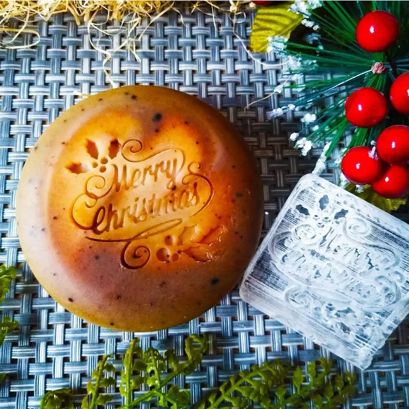 Счастливого Рождества прозрачное акриловое стекло мыло печать для DIY