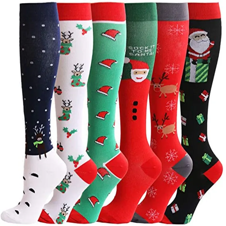 Christmas Compression Sock 3 or 6 PAIRS Compression Socks Nurse Medical Medias De Compresion Calcetines Compresivos