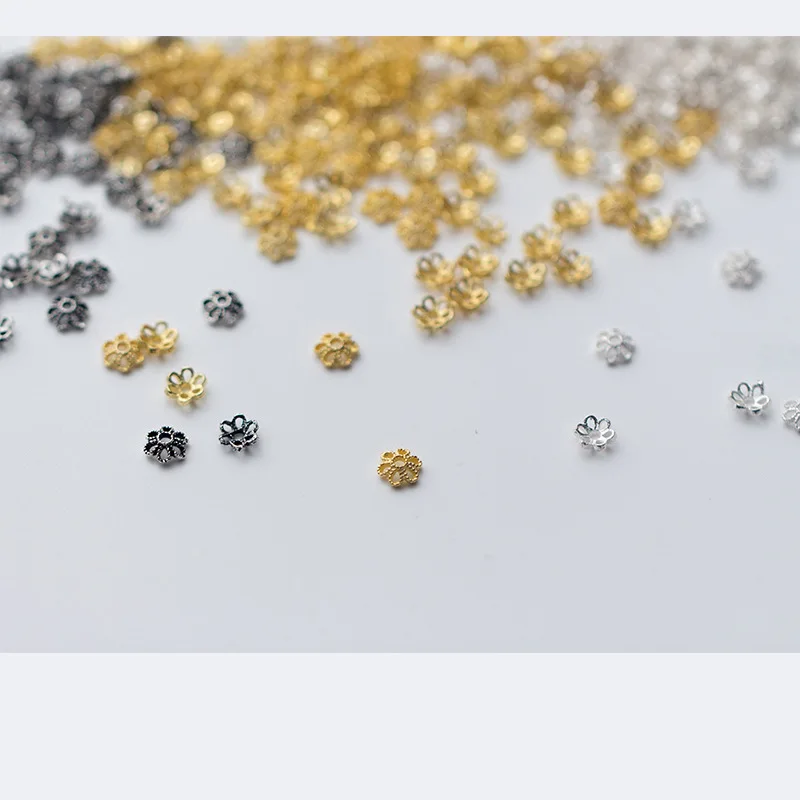 Полые бусины из стерлингового серебра 6 мм 10 шт. | Украшения и аксессуары