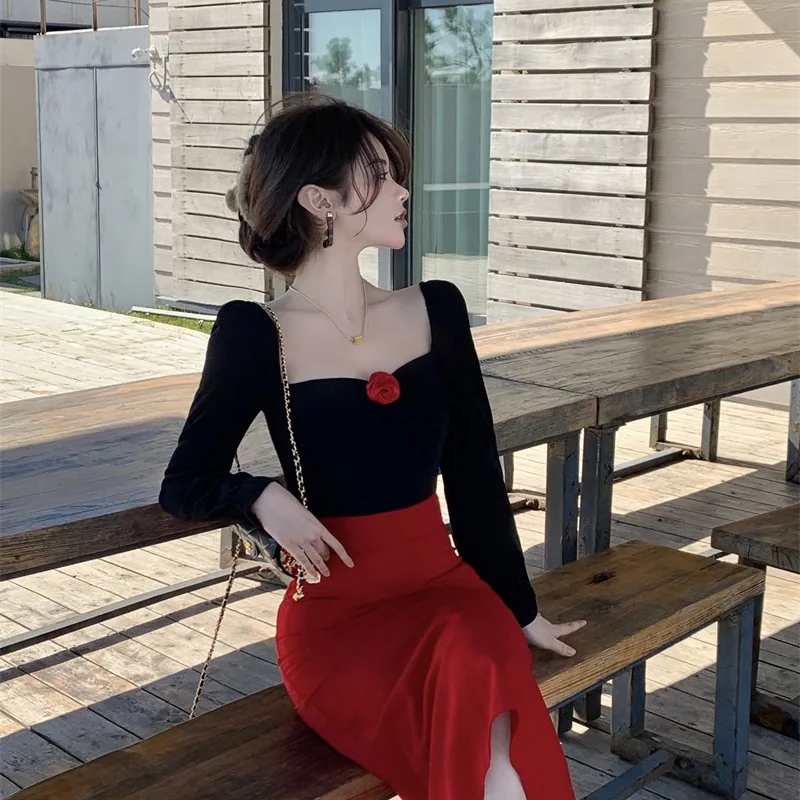 Винтажное элегантное платье с цветами женское французское облегающее вечернее