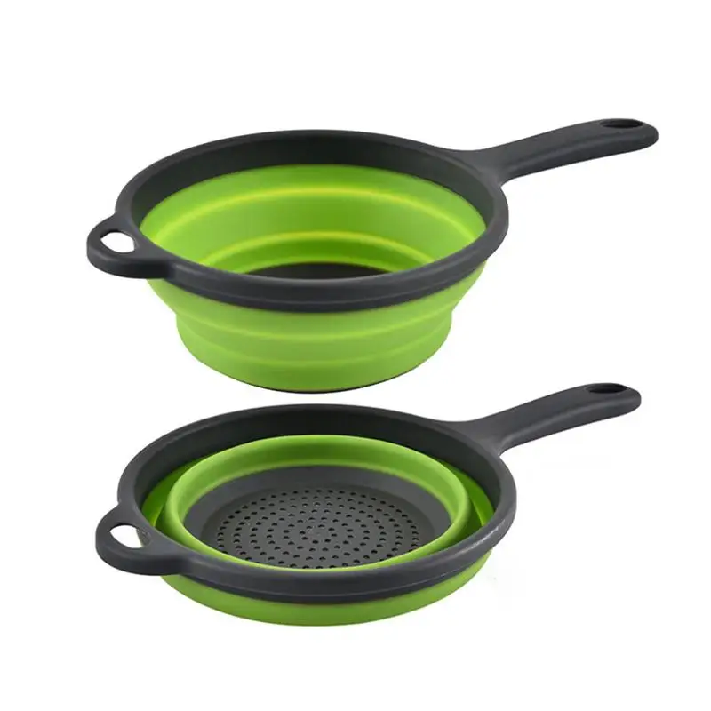 Складная корзина для слива круглая с ручкой фруктов и овощей многоцелевая