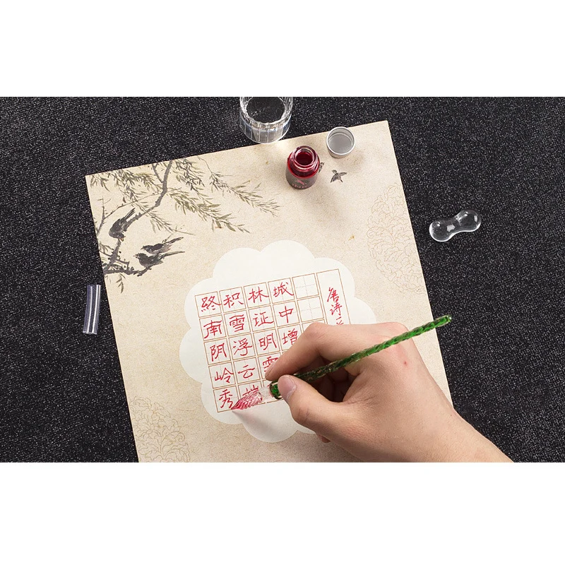 

Luminous Glass Dipping Pen Vintage Glass Fountain Pen Glass Dip Pen Gift Pen Set Glass Signature Pen NC99