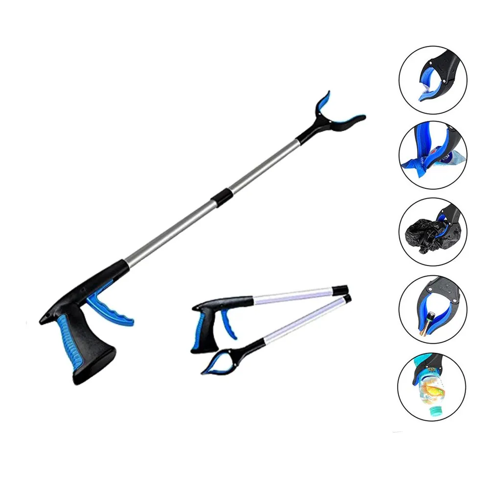 

Foldable Long Trash Clamps Grab Pick Up Tool Curved handle design portable factory House Pick Up Grabber Tools