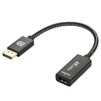 dp display port male to hdmi 2 0 female adapter cable gold plated connector 4k 60hz converter chipset insde 20cm sleeved