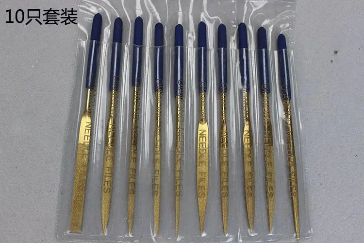 

Carving Tool Kit For Metal/Stone/Glass Titanium Coated Diamond Needle Files Set 10pcs/set 5*180mm