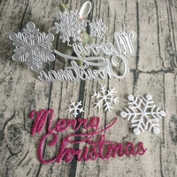 new merry christmas and snowflake metal cutting mold used for diy scrapbook card photo album decoration embossing crafts