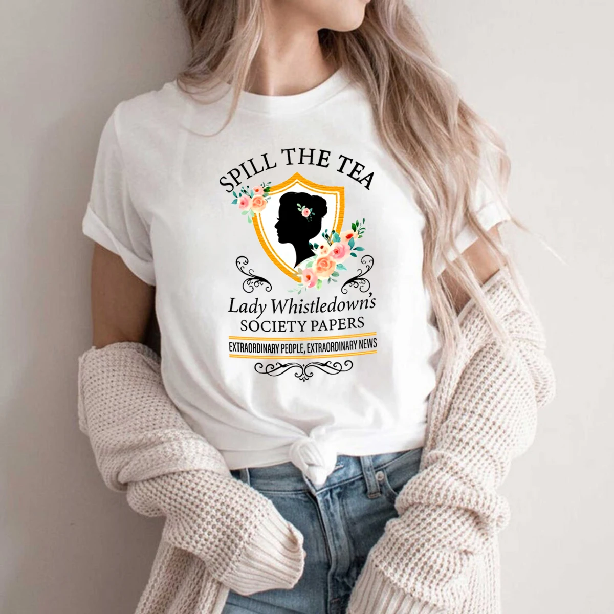 Versare The Tea Lady T-shirt da fischio camicia Bridgerton Daphne Bridgerton Tv Show ispirato Tee società camicie di carta Top Kawaii