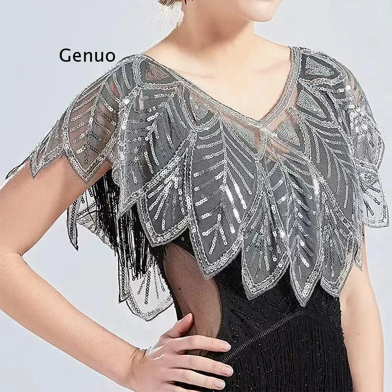 Женские вечерние обертки с блестками накидка расшитая бисером декорированная