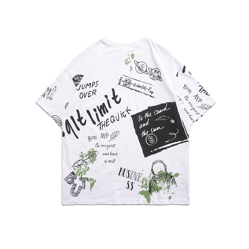 

2021 New Summer Graphic Dinosaur Print Men's T-shirt Unisex Women's Boyfriend Style Oversize Tees Hip Hop Streetwear Casual