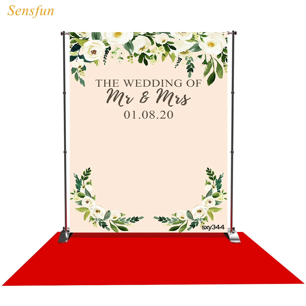 

LEVOO пользовательский фон Mr & Mrs Свадебная церемония цветы фотография Фон фотосессия фотостудия реквизит Фотофон