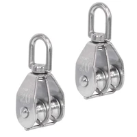 m20 double pulley stainless steel wire rope crane double wheel swivel lifting rope pulley block2pcs