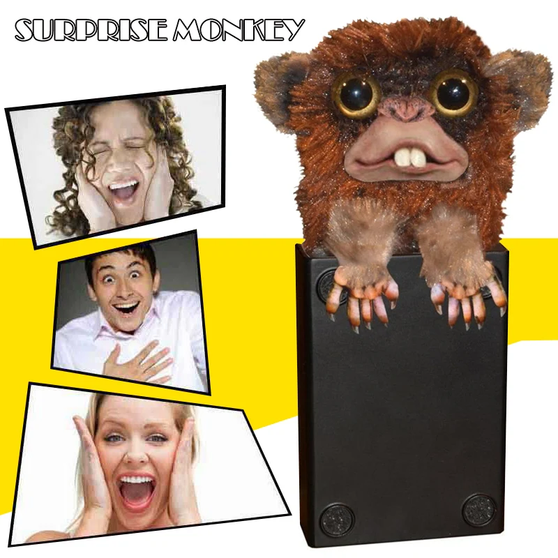 Surprise Spoof Monkey Jitters Popped Up Christmas Prank Toys Tricky For Kids Adult 2019 Hot Sale Gag Gift Dropshipping | Игрушки и хобби