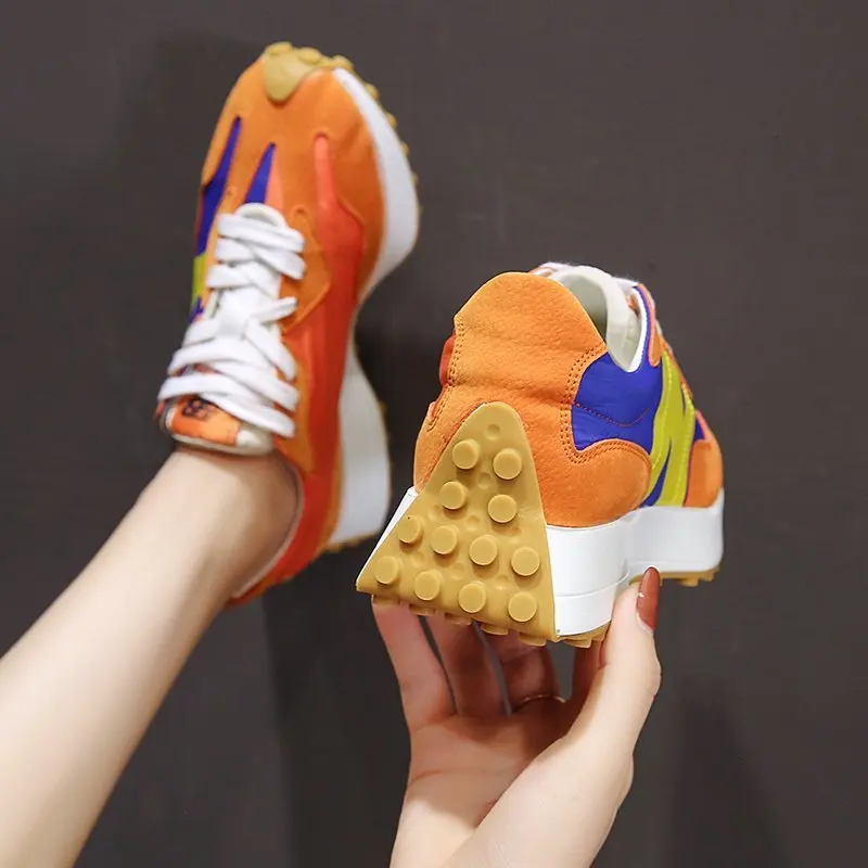 

NIKK 2021 New Women's Spring Chunky Sneakers Thick Bottom Platform Vulcanize Shoes Fashion Breathable Casual Running Shoe