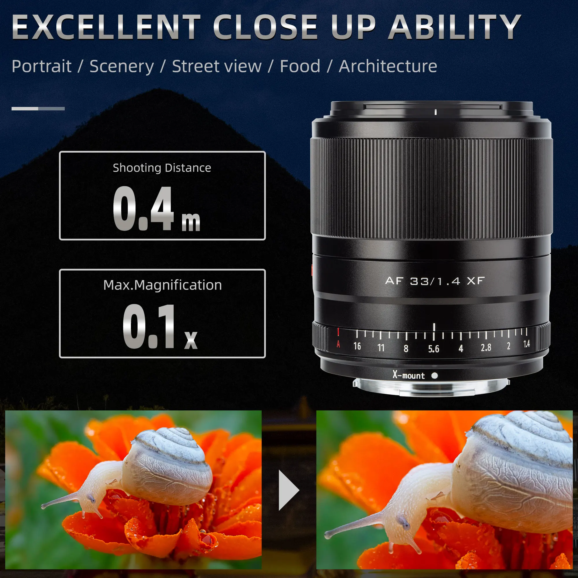 Viltrox 33 мм F1.4 XF автоматическая фокусировка портретный объектив с широкой